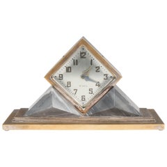 Omega Art Deco Mantel Clock with Grey Marble