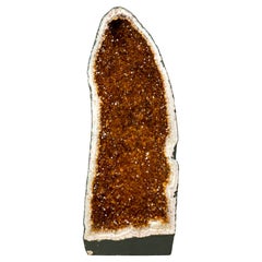 Citrine Cathedral Geode, AAA Quality, Deep Orange Cognac Citrine, Large and Tall