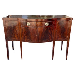 American serpentine mahogany inlaid sideboard early 19th century