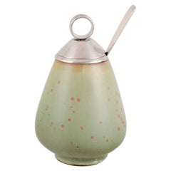 Frantz Hingelberg and Royal Copenhagen. Art Deco ceramic jam jar. 1930s