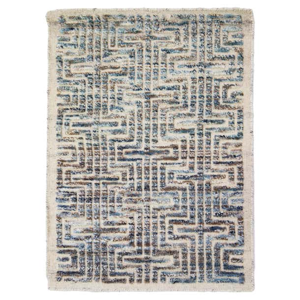 Apadana's Modern Moroccan Handmade Custom Wool Rug For Sale at 1stDibs