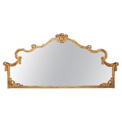 Oversized Antique Moorish Style Giltwood Over Mantle Mirror C1930
