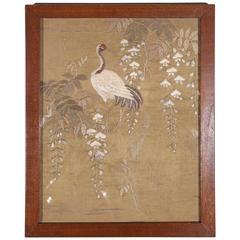 Japanese Silk Embroidery Textile Panel Japanese Silk Embroidery Textile Panel
