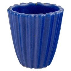Christian Poulsen, own workshop, Denmark.  Unique ceramic vase in grooved design