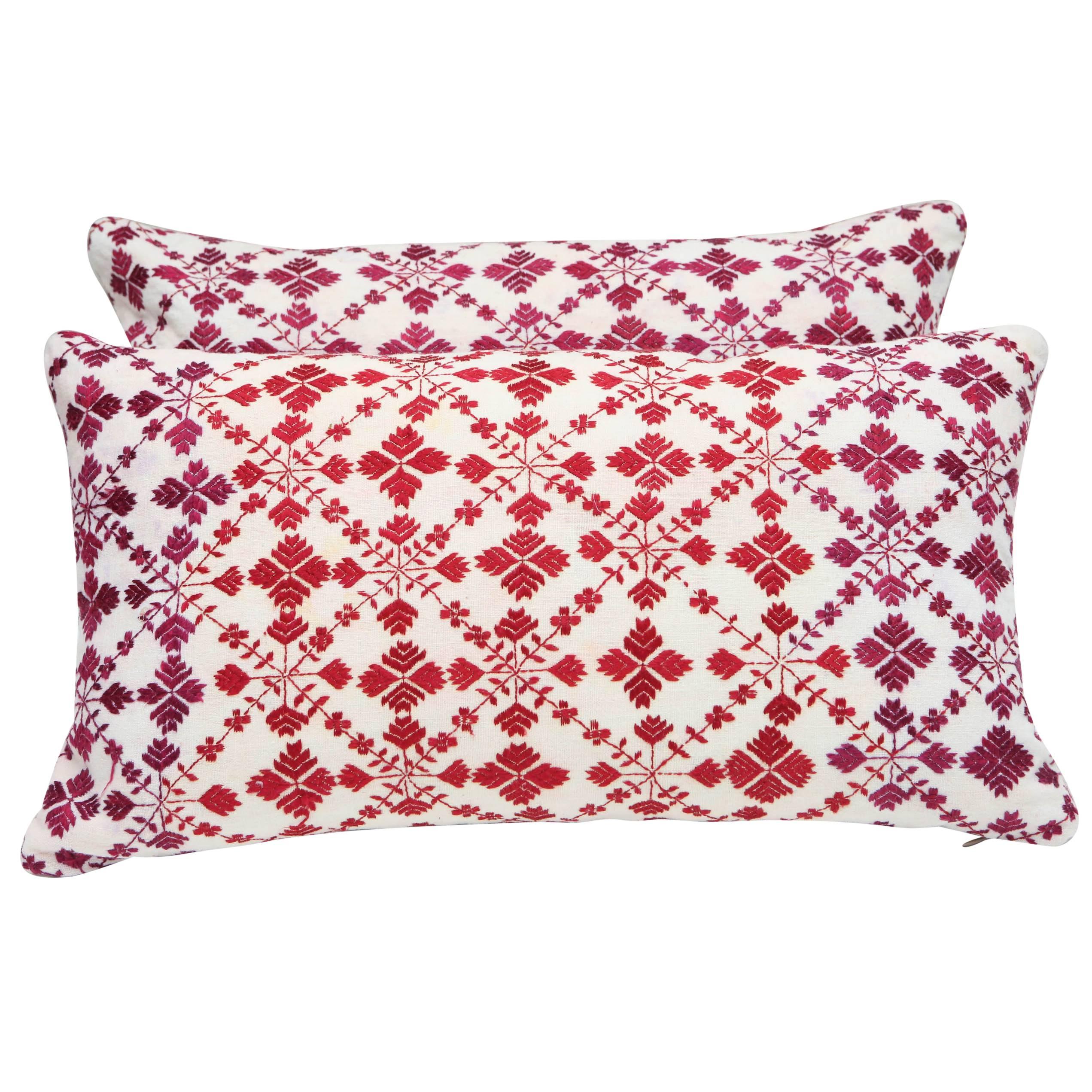 Swat Valley Embroidery Pillows 12 x 23  For Sale