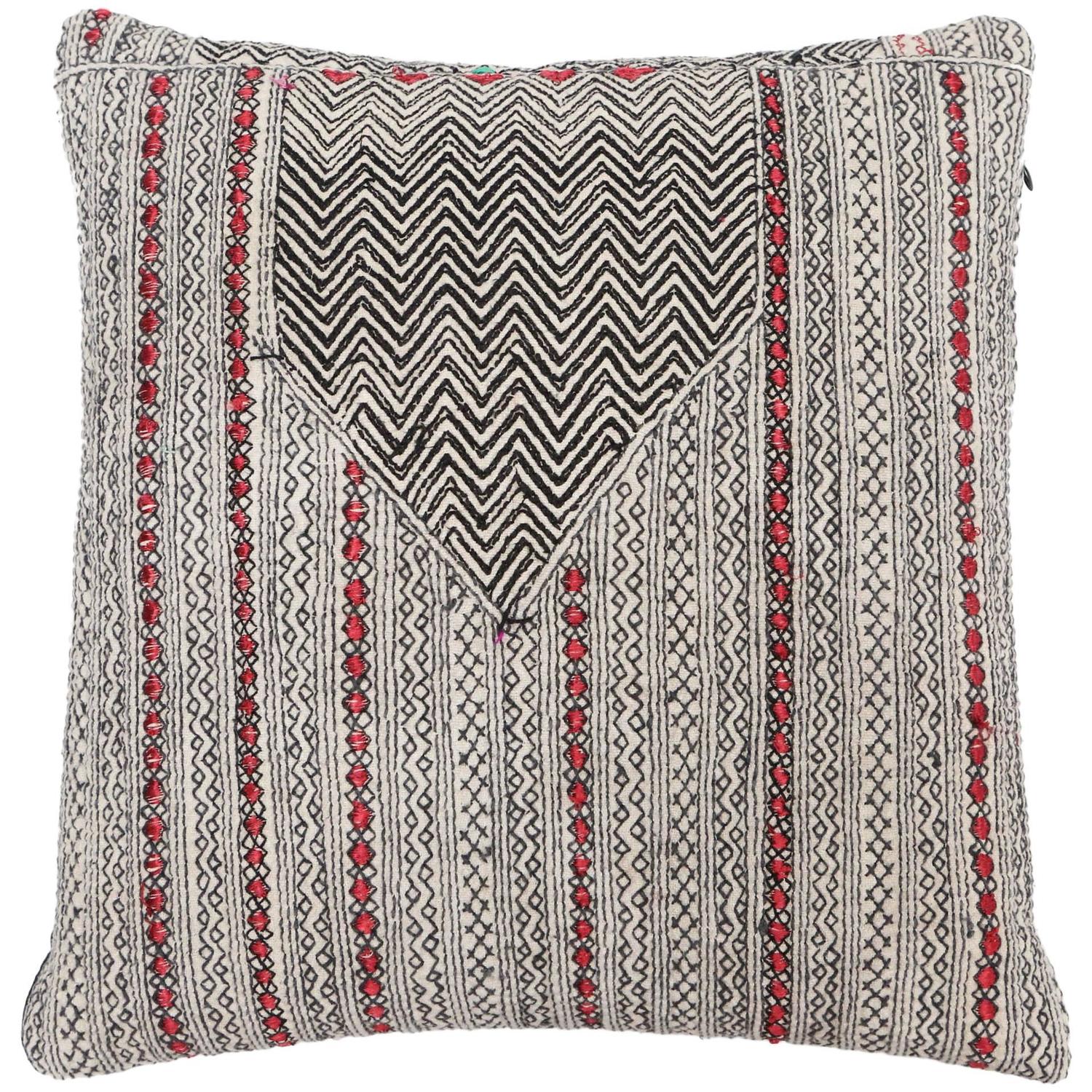 Vintage Afghani Embroidered Pillow at 1stdibs