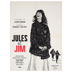 JULES AND JIM 1962 Manifesto cinematografico francese Moyenne, CHRISTIAN BROUTIN