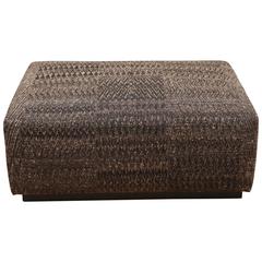 Ottoman Covered with Handwoven Indian Fabric