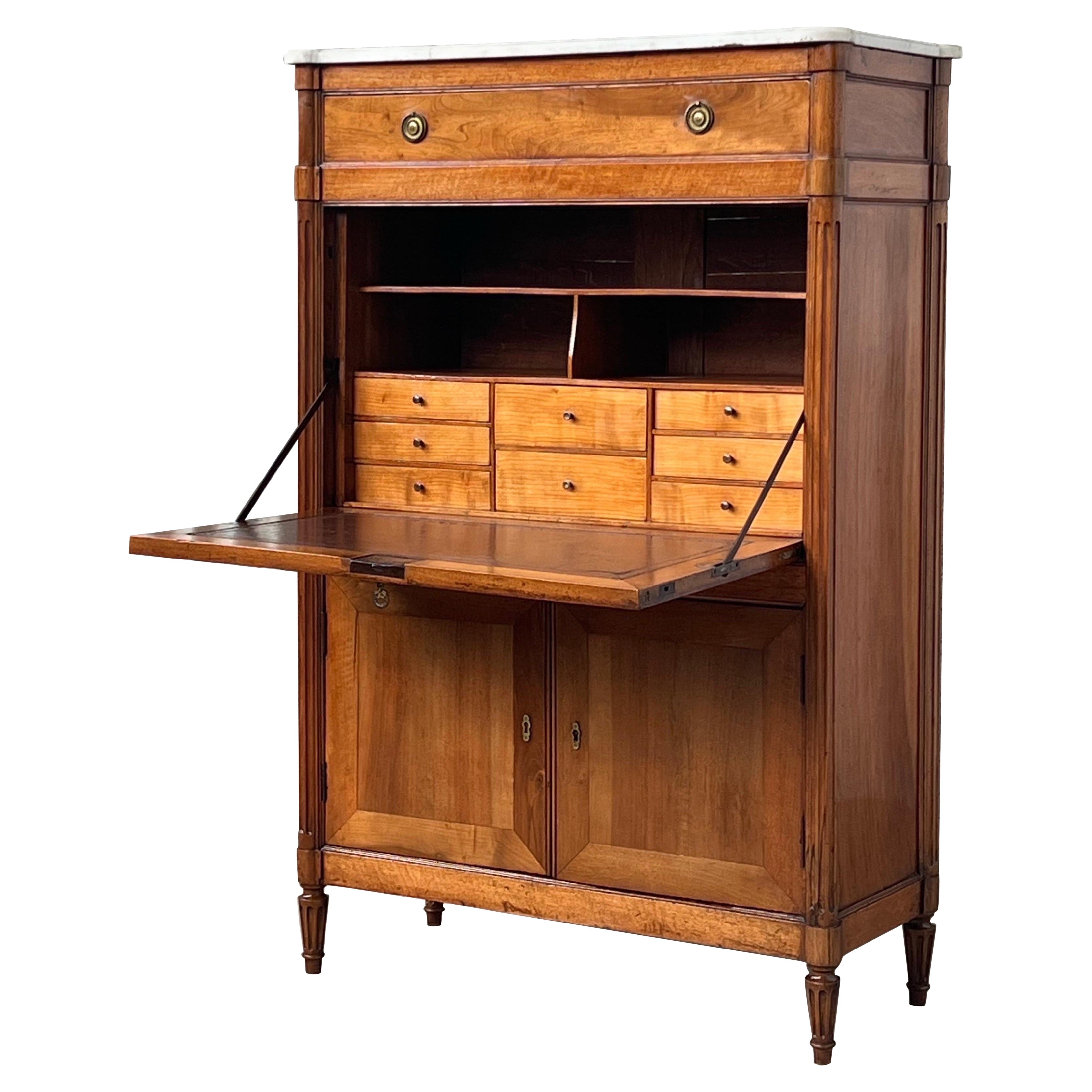 French 18th century J.F. LELEU stamped secretaire à abattant