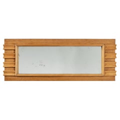 1930s Italian Art Deco Mirror in Maple and Glass