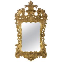 22-Karat Gold Gilt Mirror with Antique Mercury Mirror
