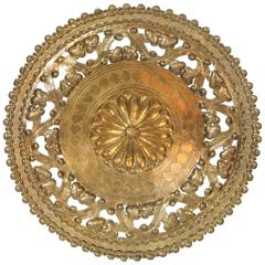 Large Vintage Brass Hanging Tray