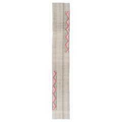 Tapis Kilim vintage fait main extra long et étroit - 2,6x17 Ft réglable