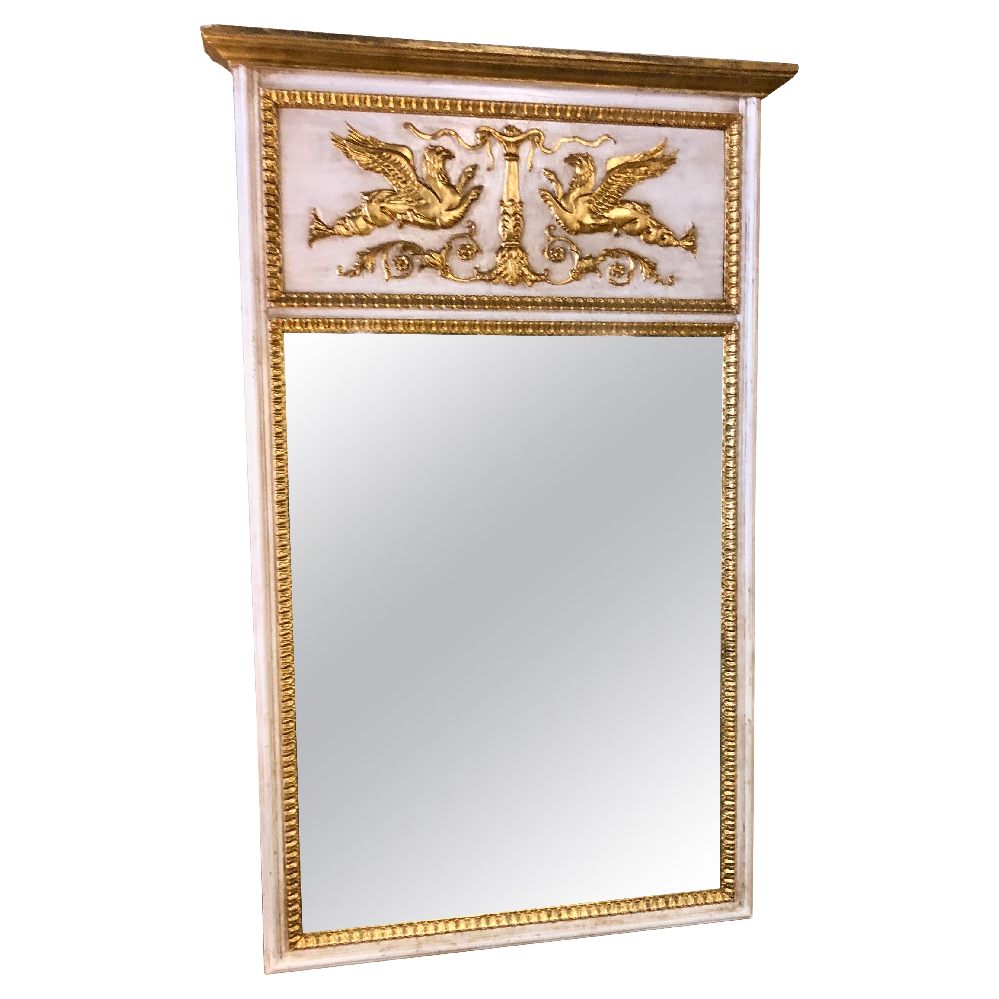 Vintage La Barge, specchio dipinto e dorato in stile neoclassico