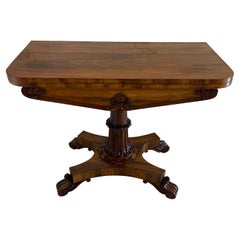Antique Victorian Quality Carved Rosewood Card/Console Table