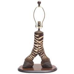 Vintage Uncommon Zebra Hoof Lamp