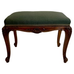 Antique French Carved Walnut Piano Stool, Circa 1900