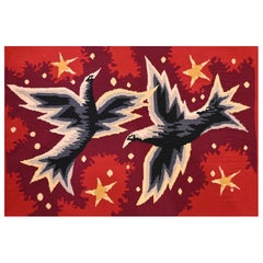 Tapiz francés de diseño años 50-60, obra contemporánea - 90lx62h - Nº 1471