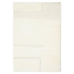 Apadana's Modern Moroccan Handmade Custom Wool Rug In Ivory