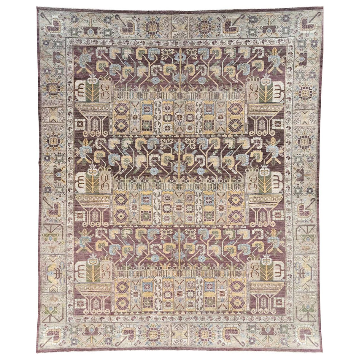 Alfombra moderna del Turquestán Oriental Khotan Tamaño de la habitación en venta