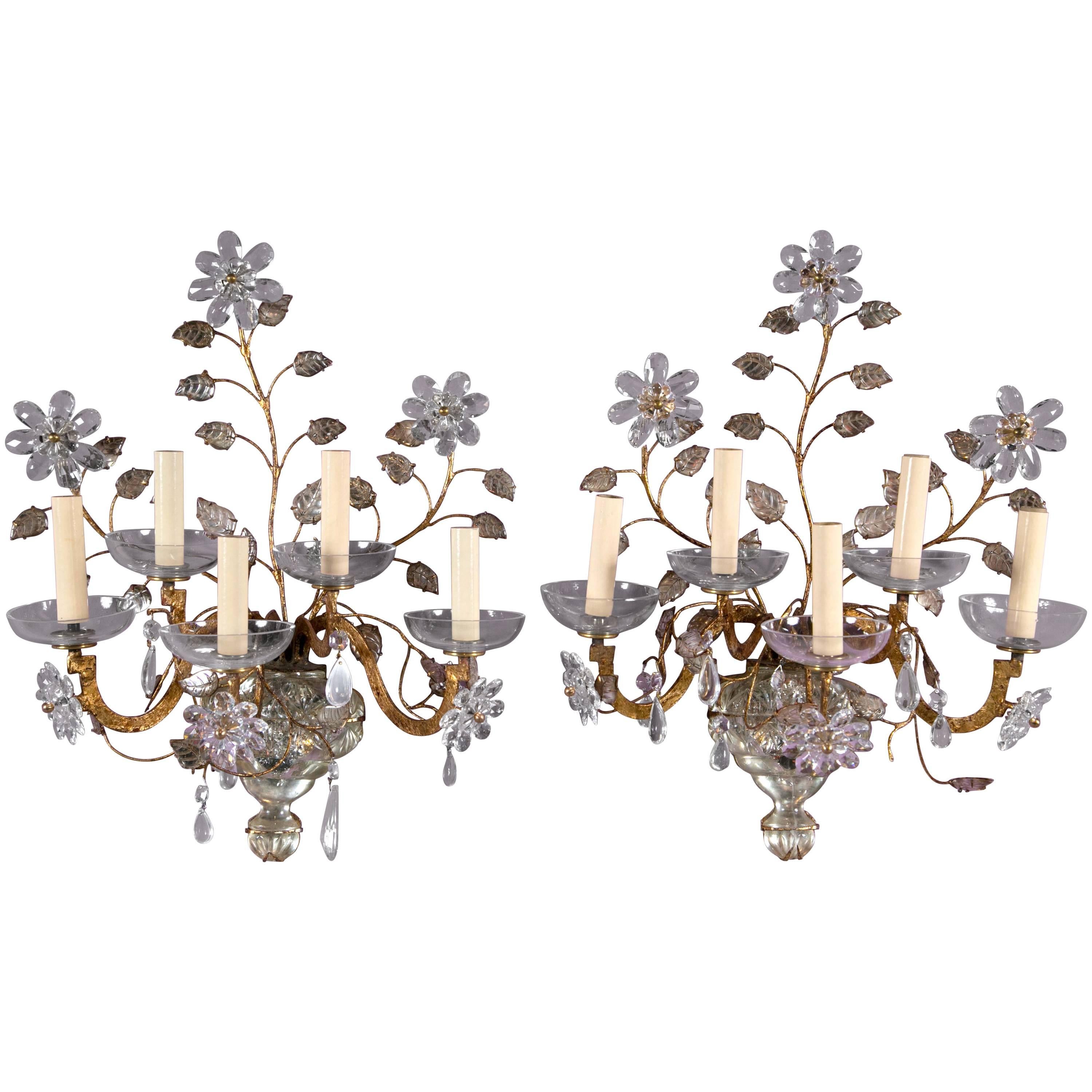 1930s French Gilt Sconces For Sale