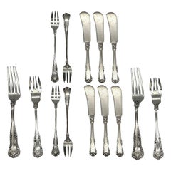 Edwardian "Regent" 16 piece Fork/Knife Silver Plate Silverware Set by Gorham