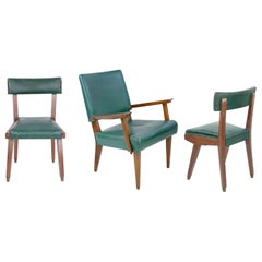 Ensemble de 2 chaises et 1 fauteuil 1950