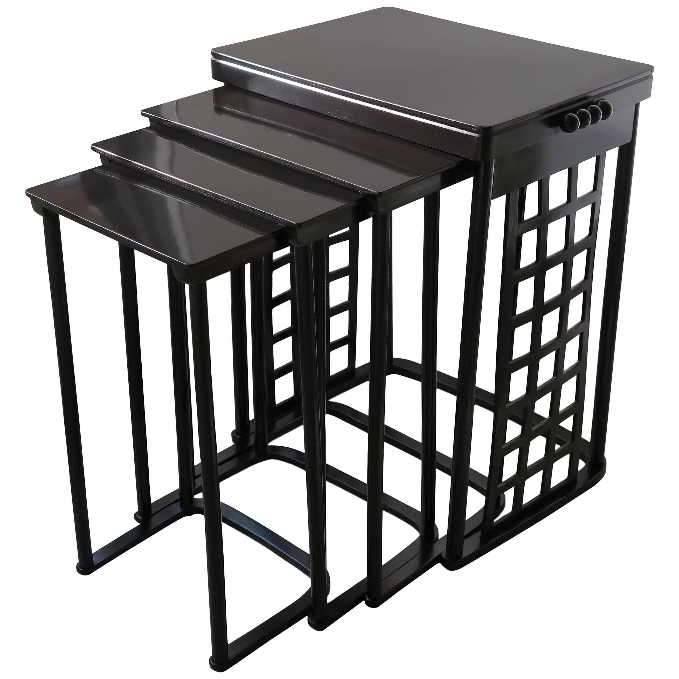 Nest of Tables with Grid by Josef Hoffmann For Sale
