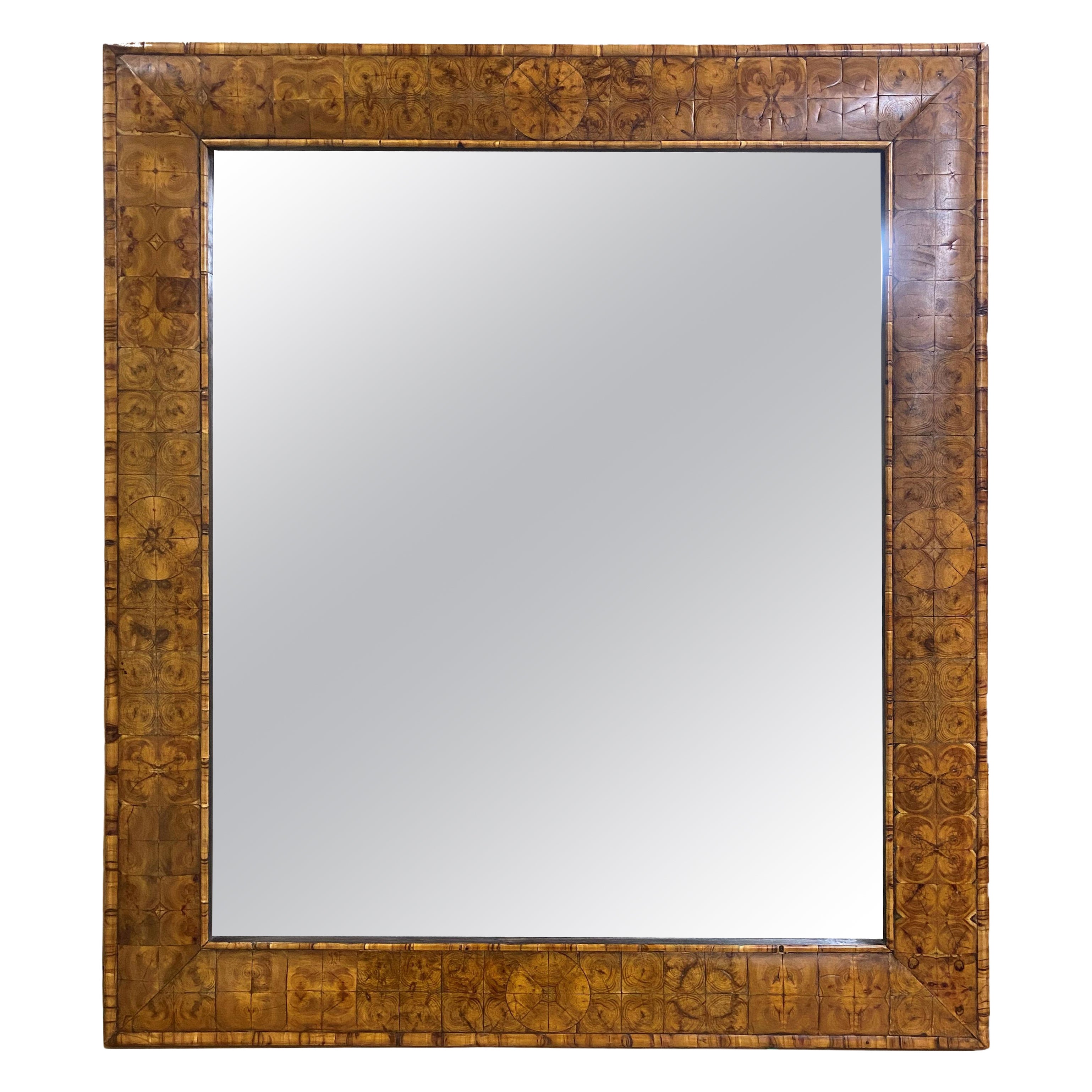 Large oversized 19th Century Yew Veneered Mirror For Sale