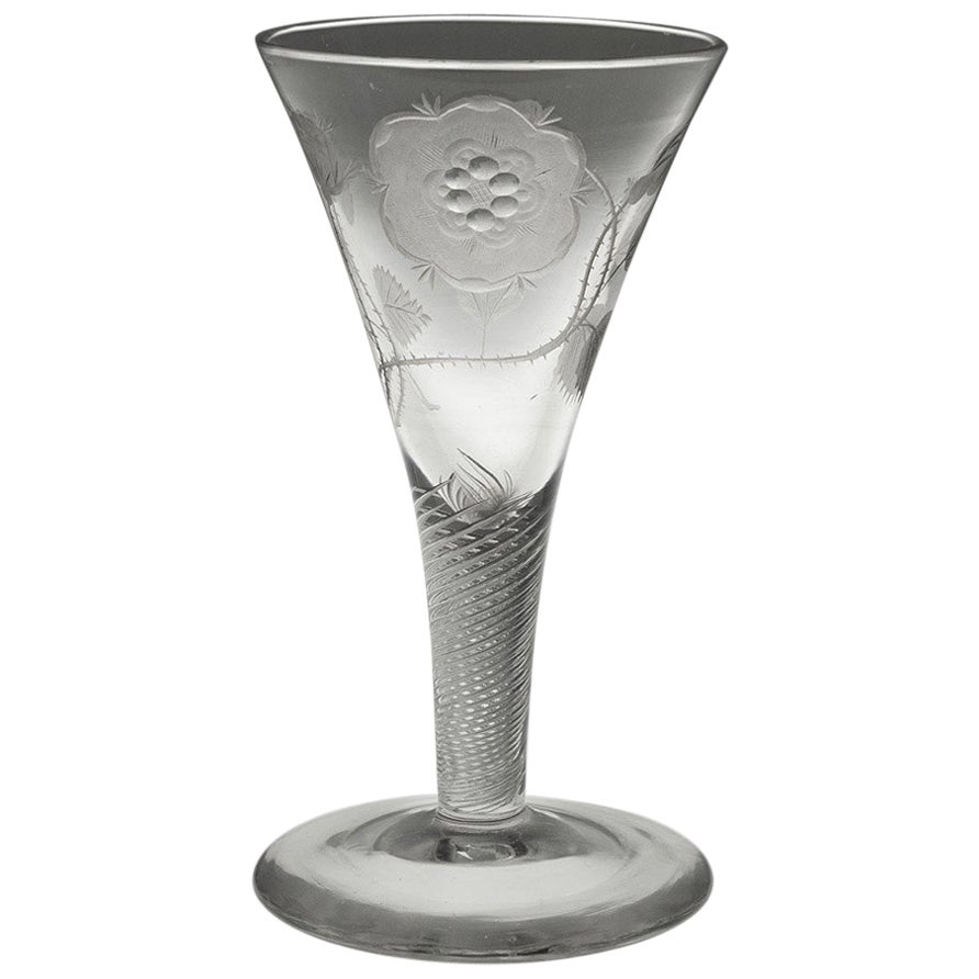 Copa de vino grabada jacobita Grabador E