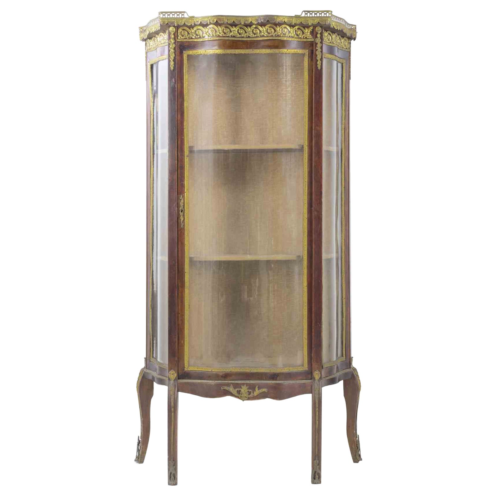 Door Display Cabinet with Mahogany and Glass in style. 1950s