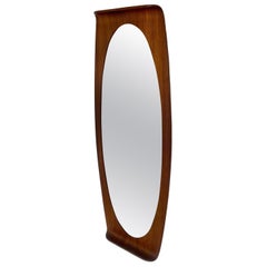Mid Century Modern Wood Wall Mirror, Campo e Graffi, Italien 1950er Jahre