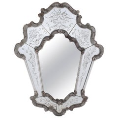 Antique Very Early Venetian Mirror, Probably by Murano Glass of Venice