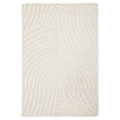 Apadana's Modern Ivory Moroccan Handmade Custom Wool Rug