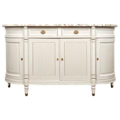 Antique Louis XVI  Buffet with Arabescato Marble Top