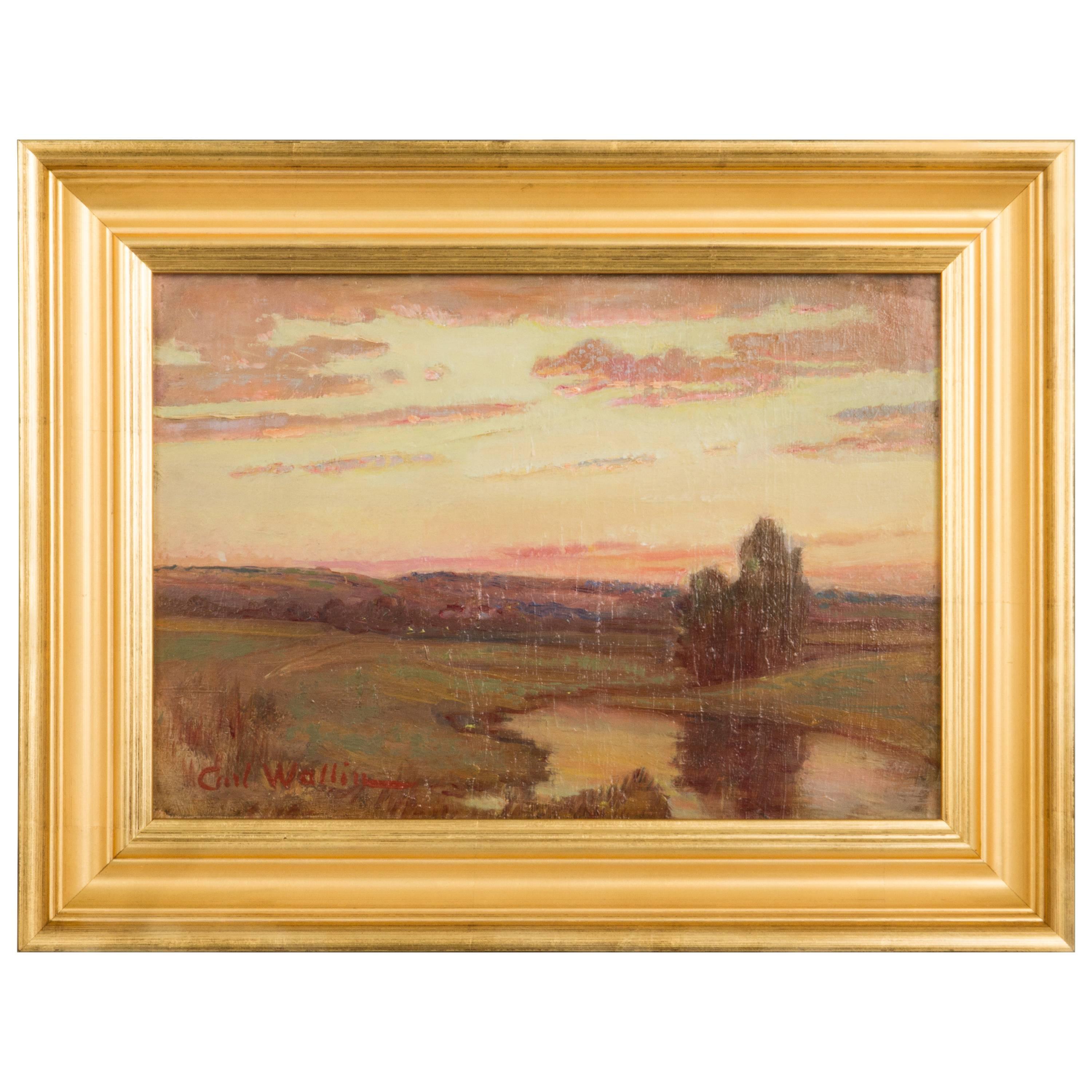 Painting by Carl Wallin Autumn Landscape For Sale