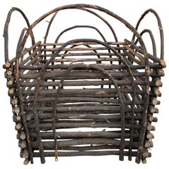 Antique Early 20th Century American Rustic Twig Basket