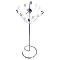 Starburst Type Chrome Floor Clock 1980's