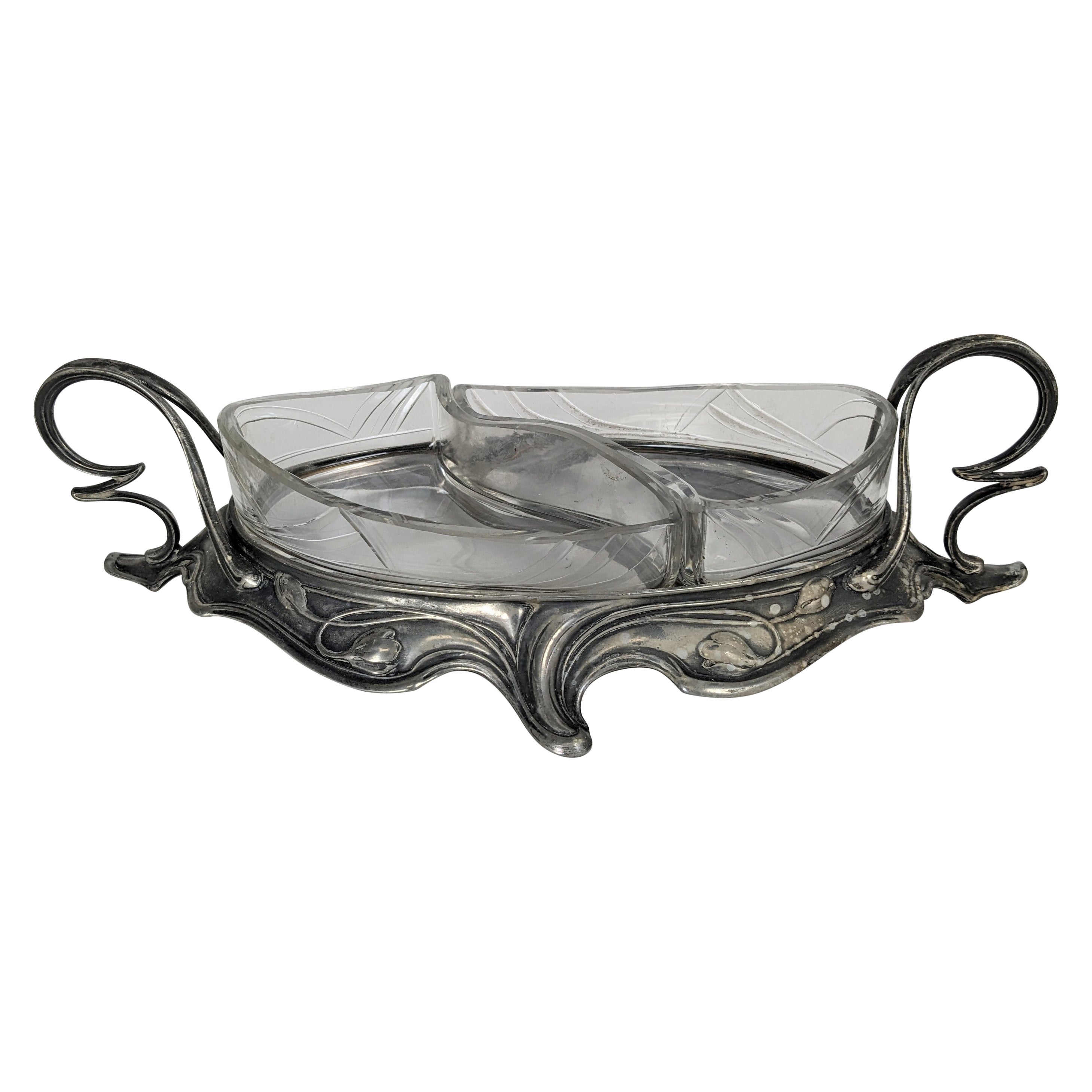 Plato para servir de plata Art Nouveau