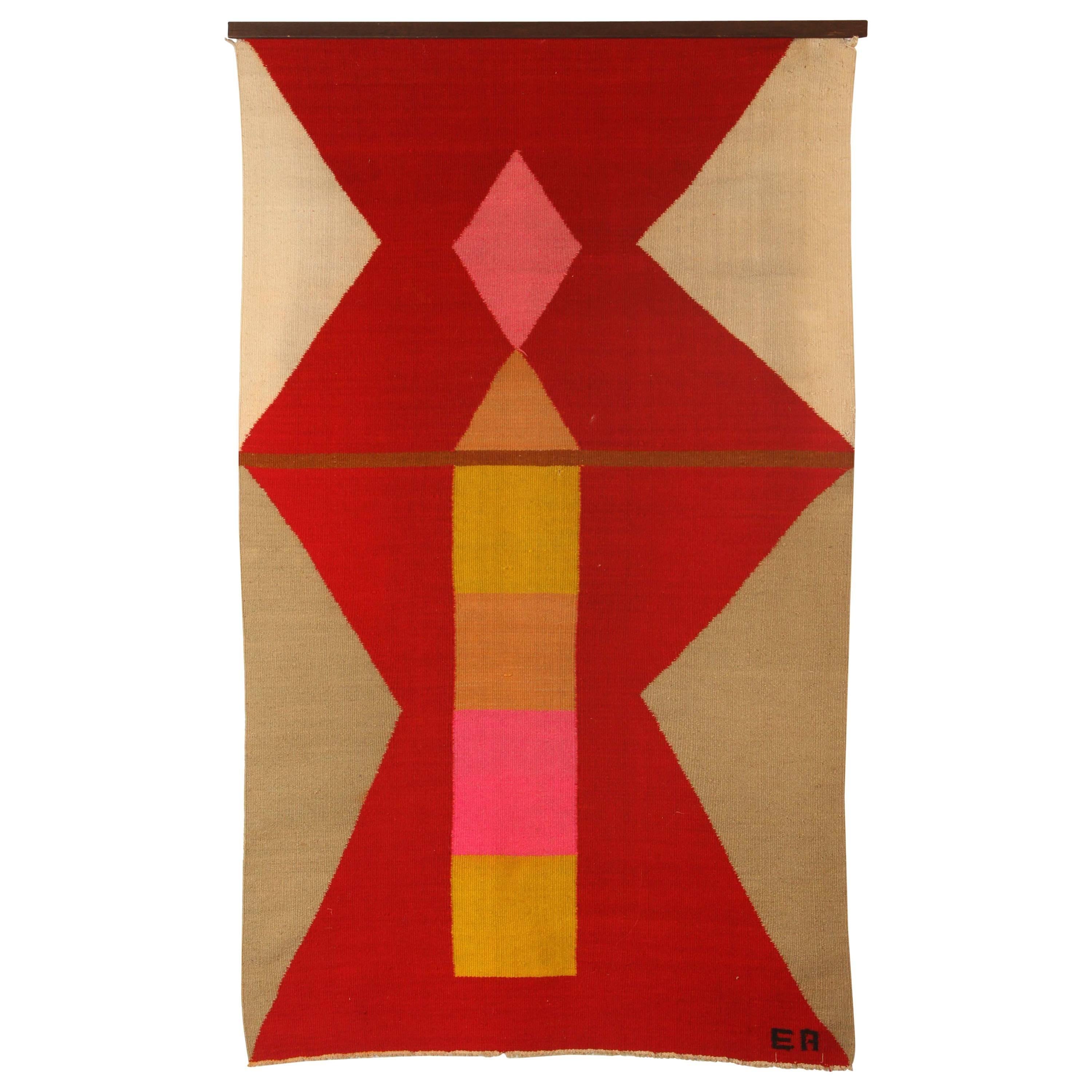 Launchpad Tapestry by Evelyn and Jerome Ackerman for Era, circa 1970 For Sale