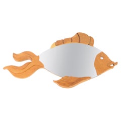 Parete " pesce " specchio in legno di Pallucco