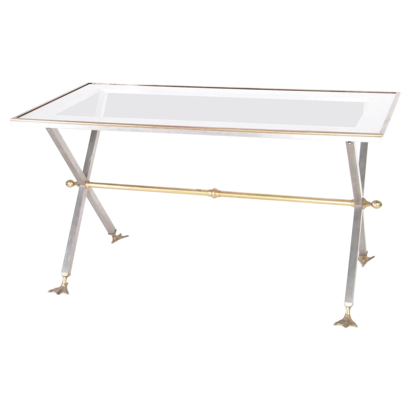 Brass and steel desk table