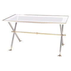 Brass and steel desk table