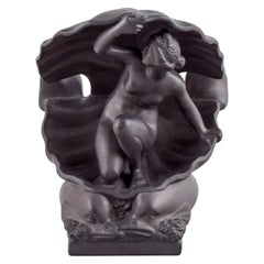 Hjorth, Bornholm. Rare sculpture in black terracotta. The birth of Aphrodite.