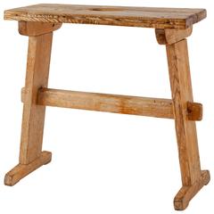Pine Folk Art Stool, Denmark, circa 1900 8