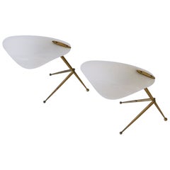 Set of Two Mid-Century Modern Bedside Table Lamps by WKR Leuchten Germany 1950s
