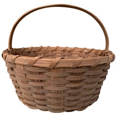 Panier ancien en chêne fendu américain du début du 20e siècle