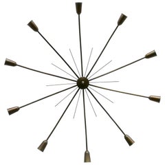 Gigantic Sputnik Chandelier or Ceiling Light SUN by J.T. Kalmar, Austria, 1950s