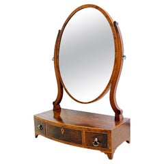 Georgian Mahogany Bowfront Dressing Table Mirror