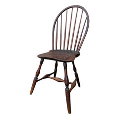 Antique Hand Carved American Windsor Bow-Back Chair, Circa 1790